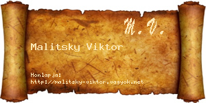 Malitsky Viktor névjegykártya